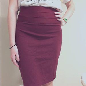 Max Studio - Burgundy Pencil Skirt Large